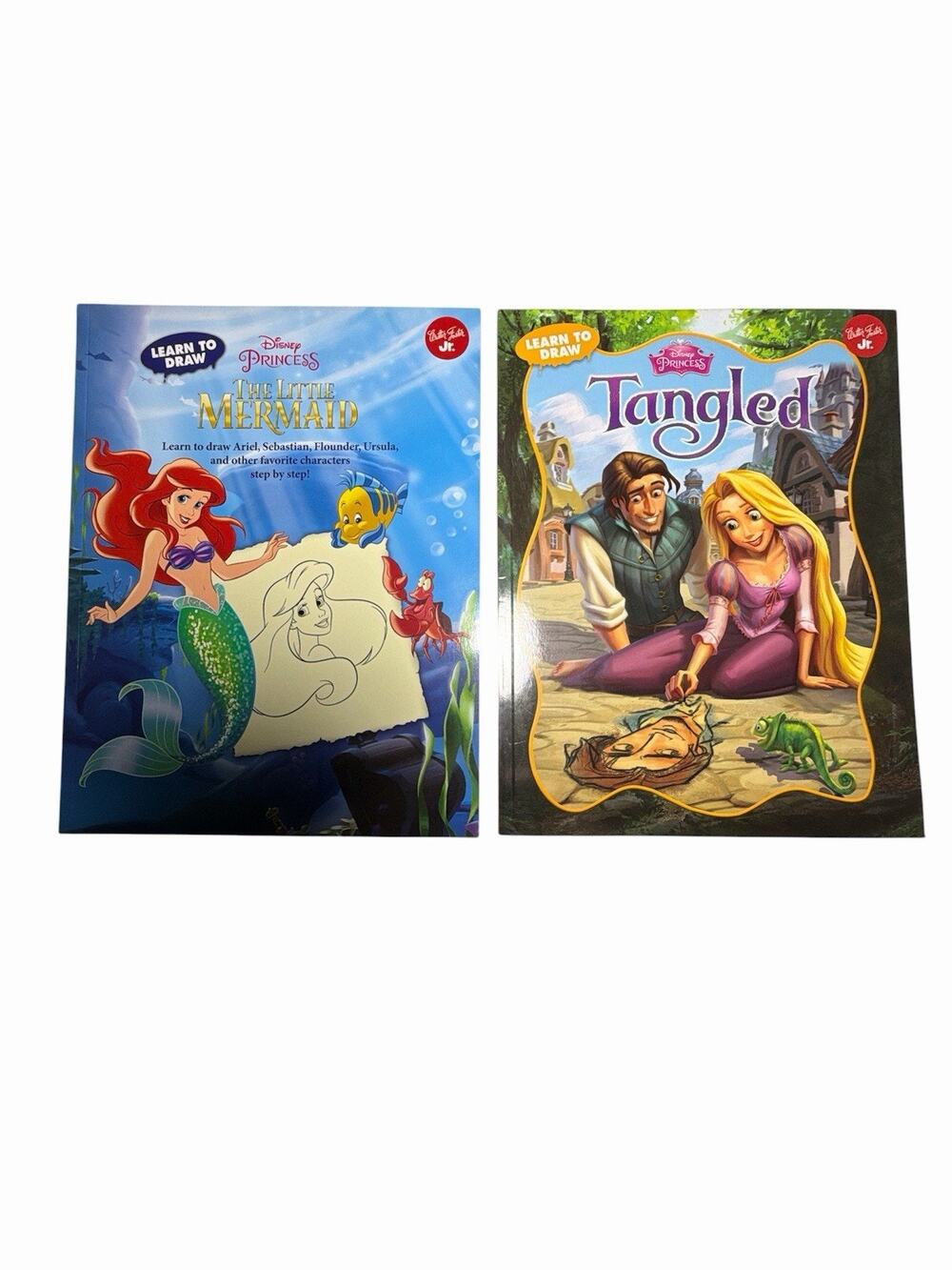 2 Learn to Draw Disney Princess Little Mermaid Tangled Walter Foster Books New